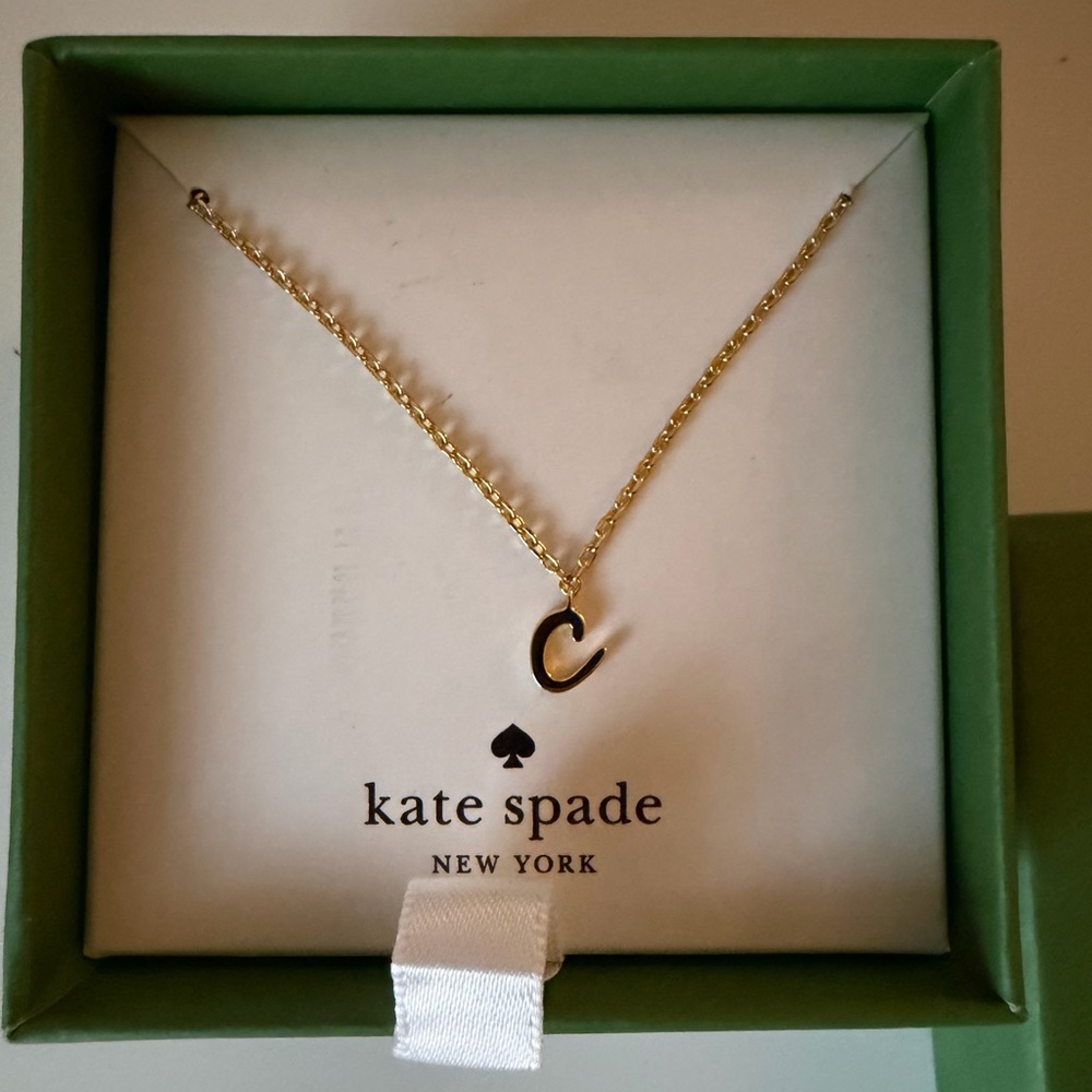 Kate Spade Gold C Necklace - New in Box